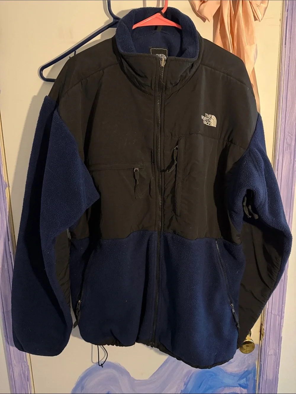 The North Face Mens Two-Tone Navy & Black Fleece Jacket